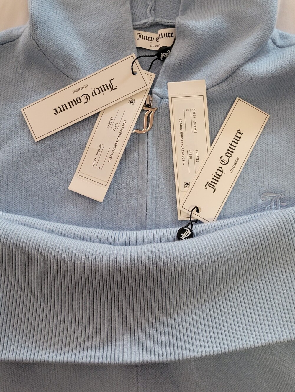 Juicy Couture Frosted Big Bling Knit Hoodie & Foldover Flare Pants - S - Picture 4 of 7